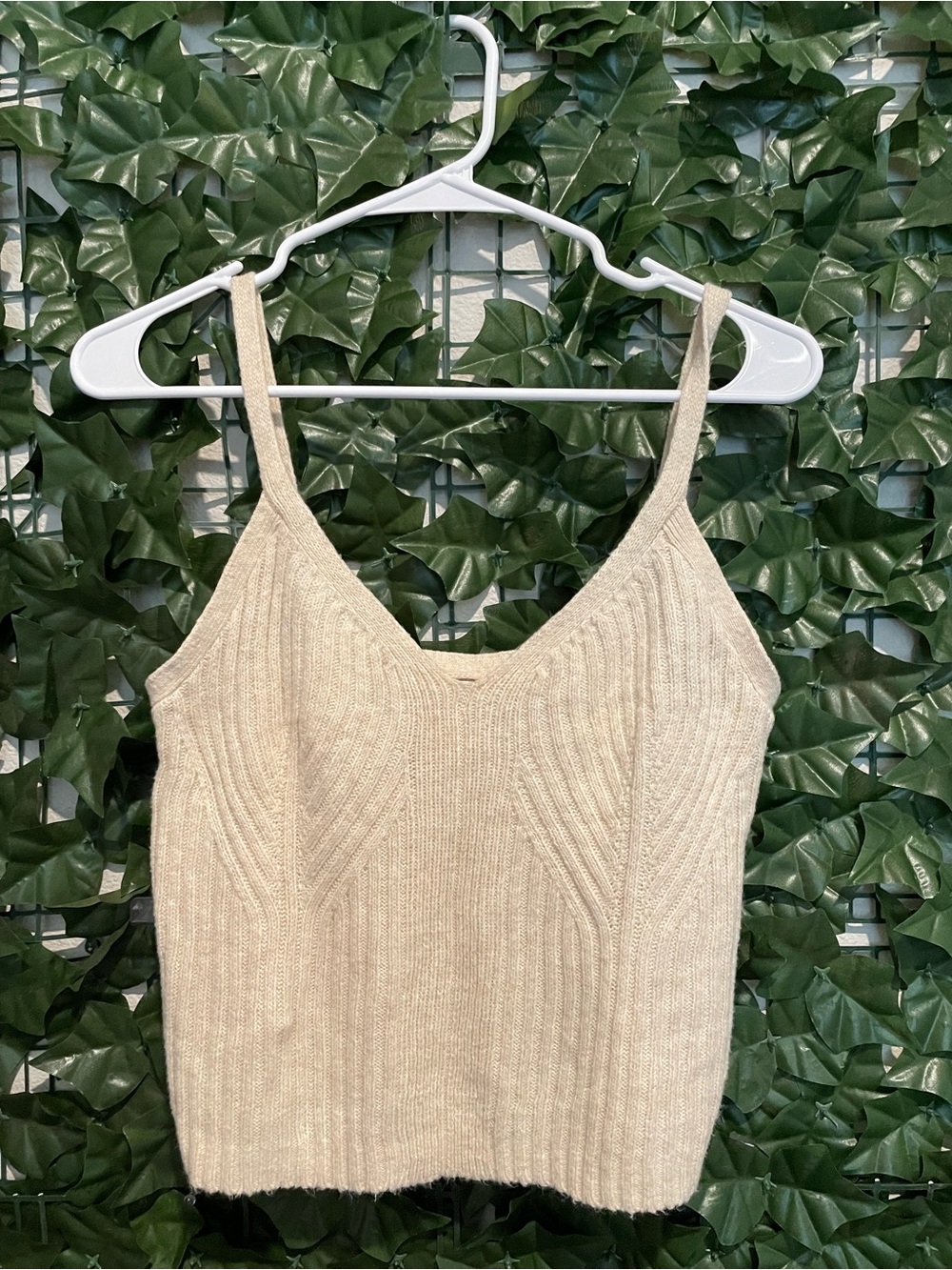Auden Cream Knit V-Neck Tank